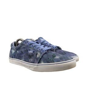 Vans Shoes Womens 8.5 Sneakers Skate Casual Lace Up Low Blue Watercolor Print